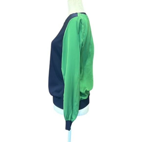 Phillip Lim Women's Small Sweater Color Block Navy Green Round Neck Top - Picture 4 of 9